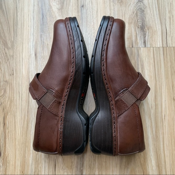 KLOGS Brown Leather Clogs Closed Back Shoes Buckle Detail Women's Size 10 - Picture 4 of 11